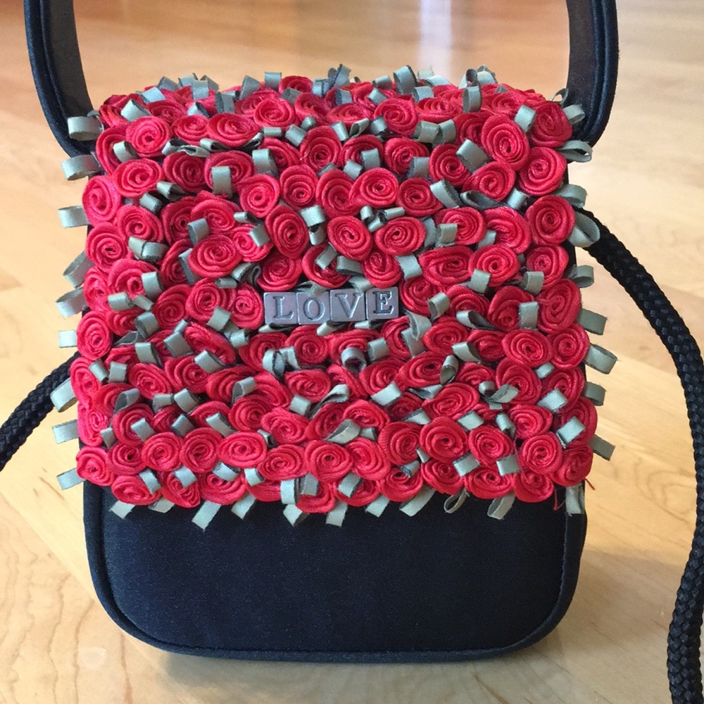 Julie Feldman Red Rose Evening Bag Mini Crossbody